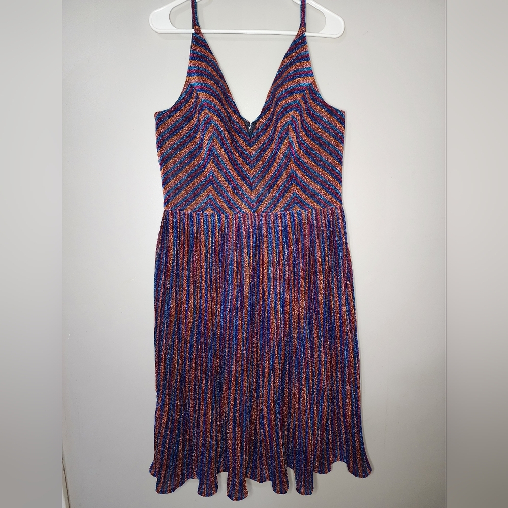 Dress the Population Multicolor Striped Dress